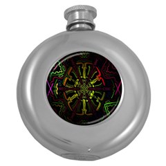 Inner Peace Star Space Rainbow Round Hip Flask (5 Oz) by Mariart