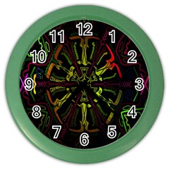 Inner Peace Star Space Rainbow Color Wall Clocks by Mariart