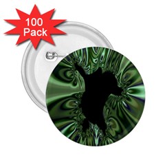 Hole Space Silver Black 2 25  Buttons (100 Pack) 