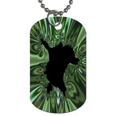 Hole Space Silver Black Dog Tag (two Sides) by Mariart