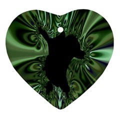 Hole Space Silver Black Heart Ornament (two Sides) by Mariart