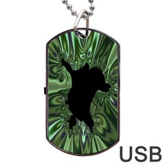 Hole Space Silver Black Dog Tag Usb Flash (two Sides)