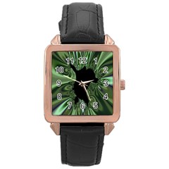 Hole Space Silver Black Rose Gold Leather Watch  by Mariart