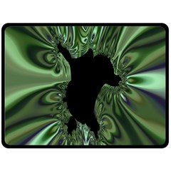 Hole Space Silver Black Double Sided Fleece Blanket (large)  by Mariart