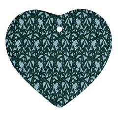 Interstellar Blog Tree Leaf Grey Ornament (heart)