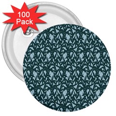 Interstellar Blog Tree Leaf Grey 3  Buttons (100 Pack) 