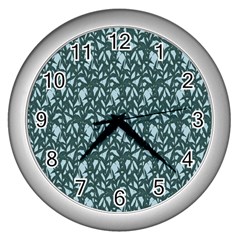 Interstellar Blog Tree Leaf Grey Wall Clocks (silver)  by Mariart