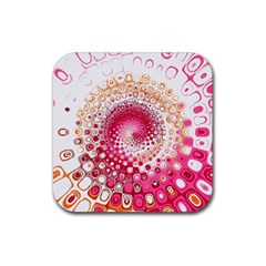 Hple Plaid Chevron Pink Red Rubber Coaster (square)  by Mariart