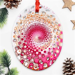 Hple Plaid Chevron Pink Red Ornament (oval Filigree) by Mariart