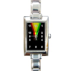 Lamp Colors Green Yellow Red Black Rectangle Italian Charm Watch by Mariart