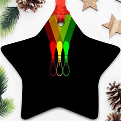 Lamp Colors Green Yellow Red Black Ornament (star)