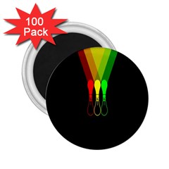 Lamp Colors Green Yellow Red Black 2 25  Magnets (100 Pack)  by Mariart