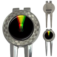 Lamp Colors Green Yellow Red Black 3-in-1 Golf Divots by Mariart