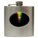 Lamp Colors Green Yellow Red Black Hip Flask (6 oz) Front