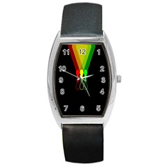 Lamp Colors Green Yellow Red Black Barrel Style Metal Watch by Mariart