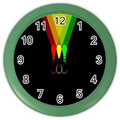 Lamp Colors Green Yellow Red Black Color Wall Clocks by Mariart