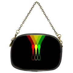 Lamp Colors Green Yellow Red Black Chain Purses (one Side)  by Mariart