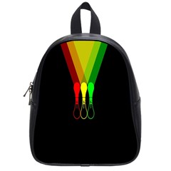 Lamp Colors Green Yellow Red Black School Bags (small)  by Mariart