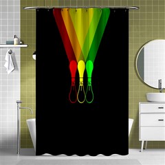 Lamp Colors Green Yellow Red Black Shower Curtain 48  X 72  (small)  by Mariart