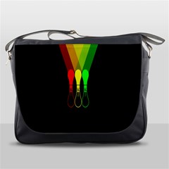 Lamp Colors Green Yellow Red Black Messenger Bags by Mariart