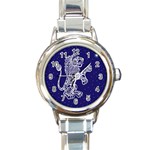 Leo Zodiac Star Round Italian Charm Watch Front