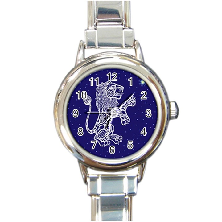 Leo Zodiac Star Round Italian Charm Watch