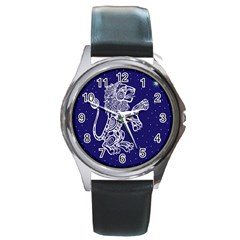 Leo Zodiac Star Round Metal Watch