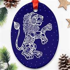 Leo Zodiac Star Ornament (oval)