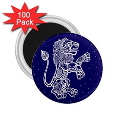 Leo Zodiac Star 2 25  Magnets (100 Pack)  by Mariart