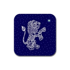 Leo Zodiac Star Rubber Square Coaster (4 Pack) 