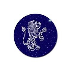 Leo Zodiac Star Rubber Coaster (round) 