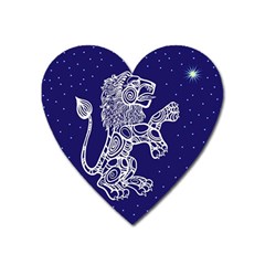 Leo Zodiac Star Heart Magnet by Mariart