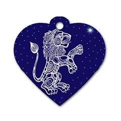 Leo Zodiac Star Dog Tag Heart (one Side) by Mariart