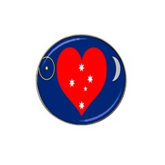 Love Heart Star Circle Polka Moon Red Blue White Hat Clip Ball Marker (4 Pack) by Mariart