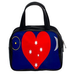 Love Heart Star Circle Polka Moon Red Blue White Classic Handbags (2 Sides) by Mariart