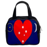 Love Heart Star Circle Polka Moon Red Blue White Classic Handbags (2 Sides) Front