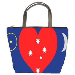 Love Heart Star Circle Polka Moon Red Blue White Bucket Bags by Mariart