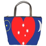 Love Heart Star Circle Polka Moon Red Blue White Bucket Bags Front