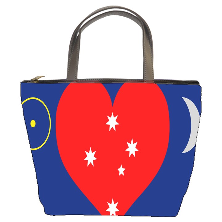 Love Heart Star Circle Polka Moon Red Blue White Bucket Bags