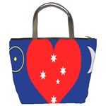 Love Heart Star Circle Polka Moon Red Blue White Bucket Bags Back