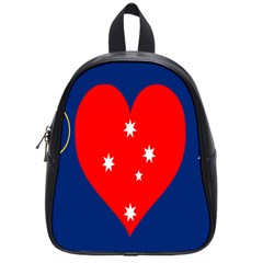 Love Heart Star Circle Polka Moon Red Blue White School Bags (small)  by Mariart