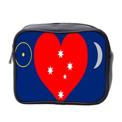 Love Heart Star Circle Polka Moon Red Blue White Mini Toiletries Bag 2-side by Mariart