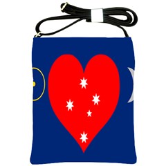 Love Heart Star Circle Polka Moon Red Blue White Shoulder Sling Bags by Mariart