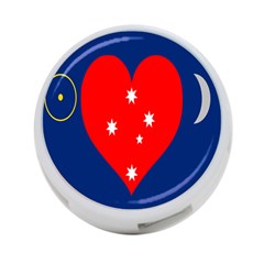 Love Heart Star Circle Polka Moon Red Blue White 4-port Usb Hub (one Side) by Mariart