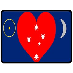 Love Heart Star Circle Polka Moon Red Blue White Fleece Blanket (large)  by Mariart