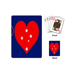 Love Heart Star Circle Polka Moon Red Blue White Playing Cards (mini)  by Mariart