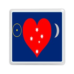 Love Heart Star Circle Polka Moon Red Blue White Memory Card Reader (square)  by Mariart