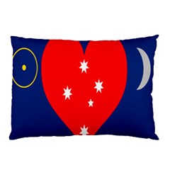 Love Heart Star Circle Polka Moon Red Blue White Pillow Case (two Sides) by Mariart