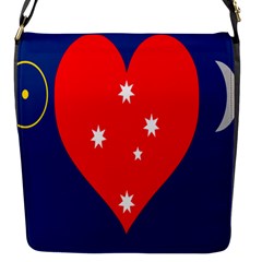 Love Heart Star Circle Polka Moon Red Blue White Flap Messenger Bag (s) by Mariart