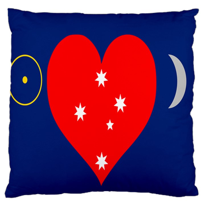 Love Heart Star Circle Polka Moon Red Blue White Standard Flano Cushion Case (One Side)